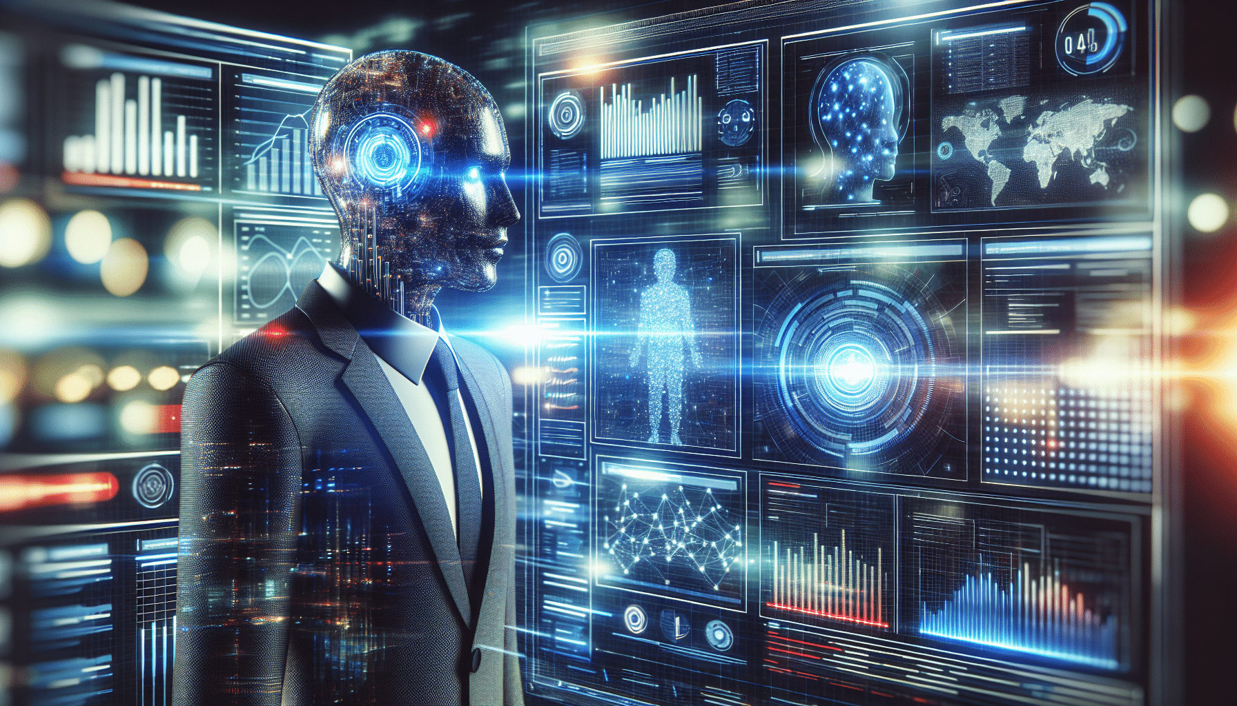 An image depicting AI technology analyzing market data trends in the EU.