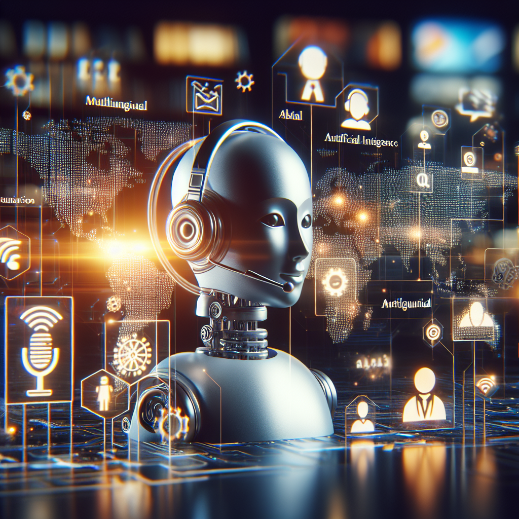 An illustration showing AI enhancing multilingual customer support services.