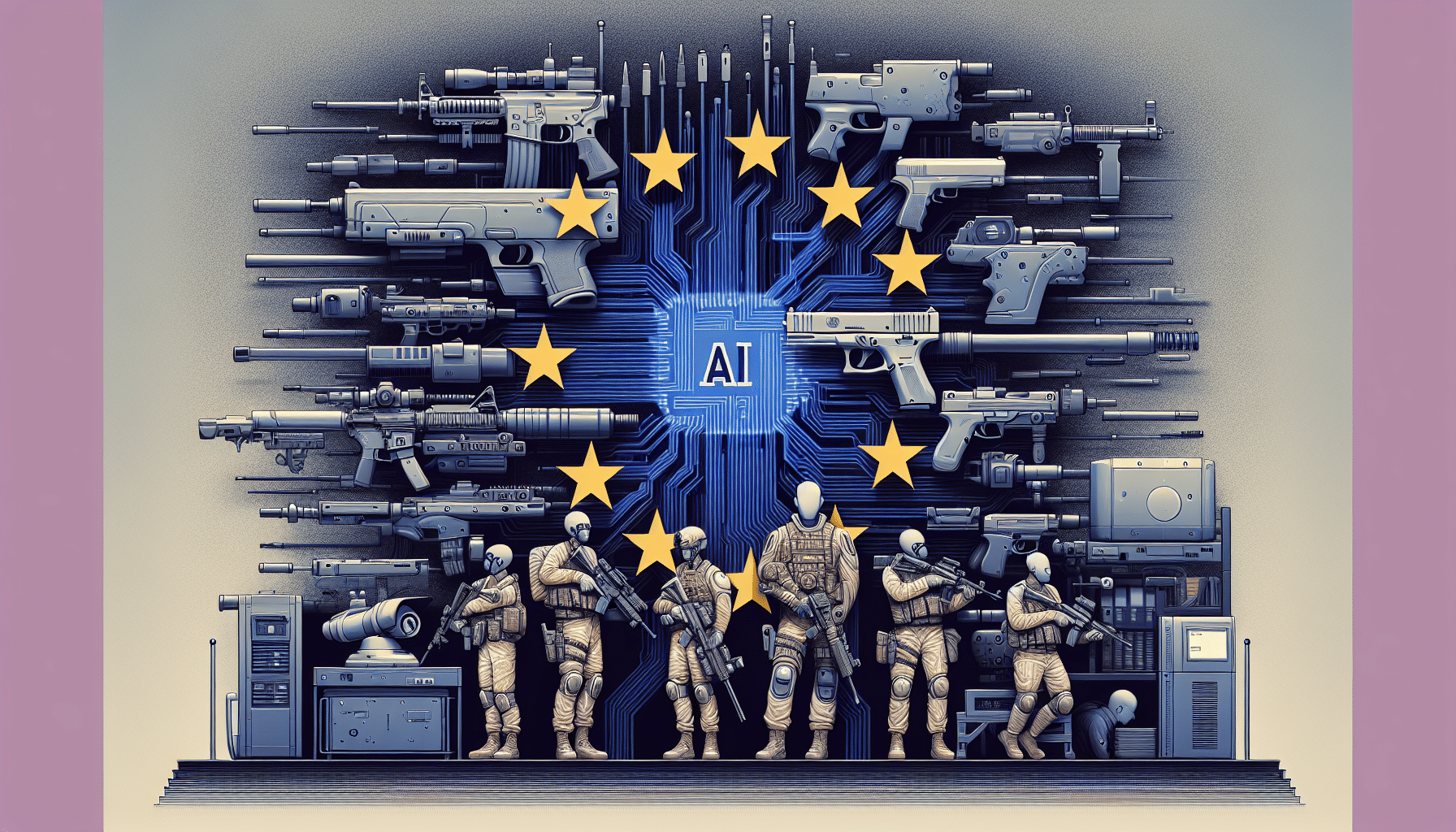 Visualization of AI streamlining European compliance workflows, featuring data dashboards and collaborative professionals.