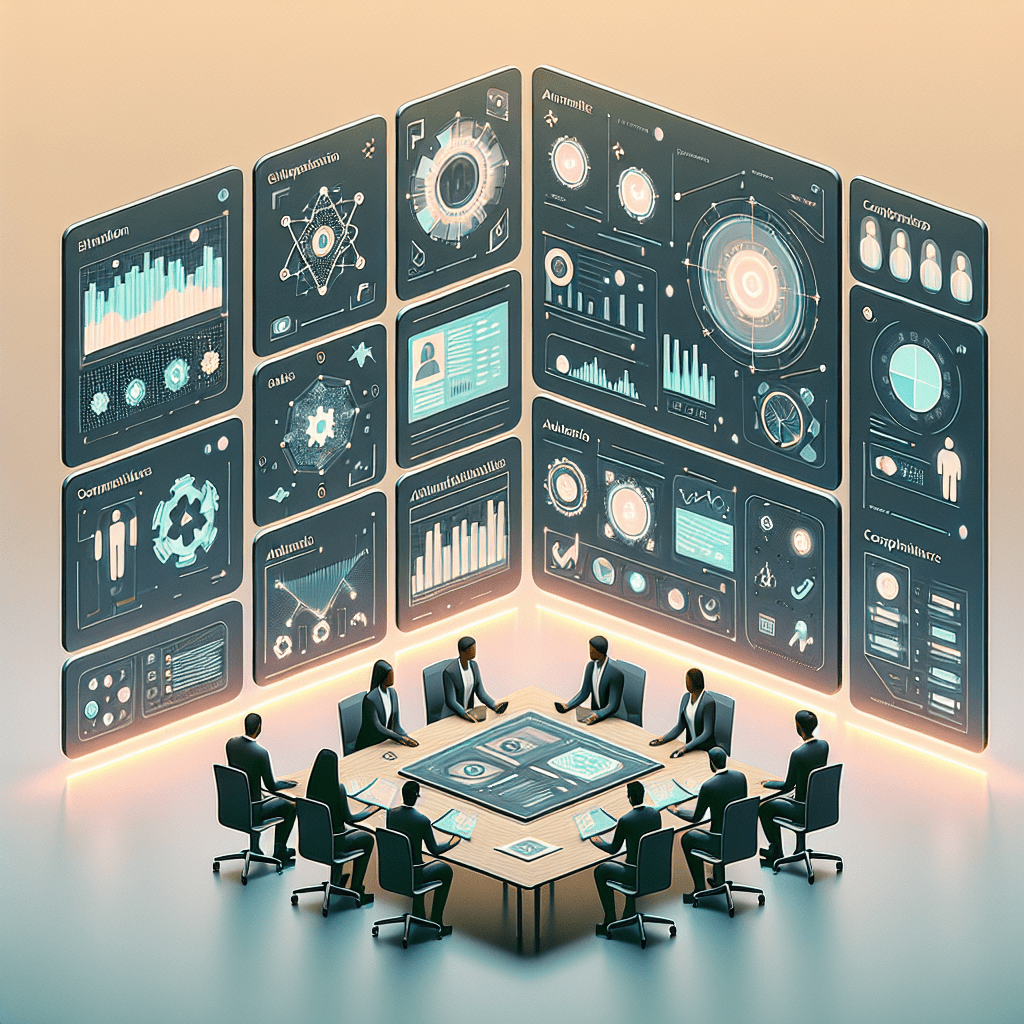 Compliance Automation showing AI dashboards, digital certificates, and teamwork ensuring certificate management is streamlined.