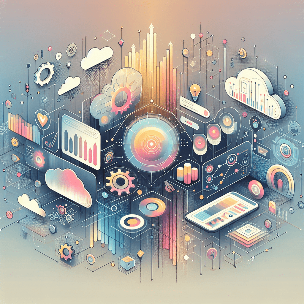 Illustration featuring e-commerce dashboard progress with AI-powered SEO automation visual elements using Eldris.