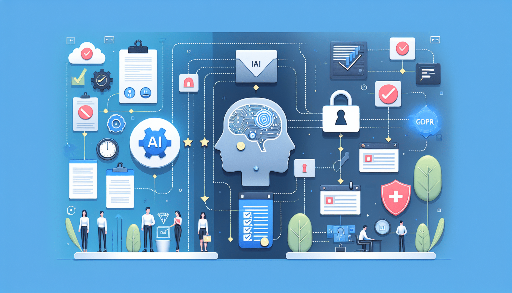 Visual comparison of AI-based vs traditional GDPR compliance methods for enhanced data protection.