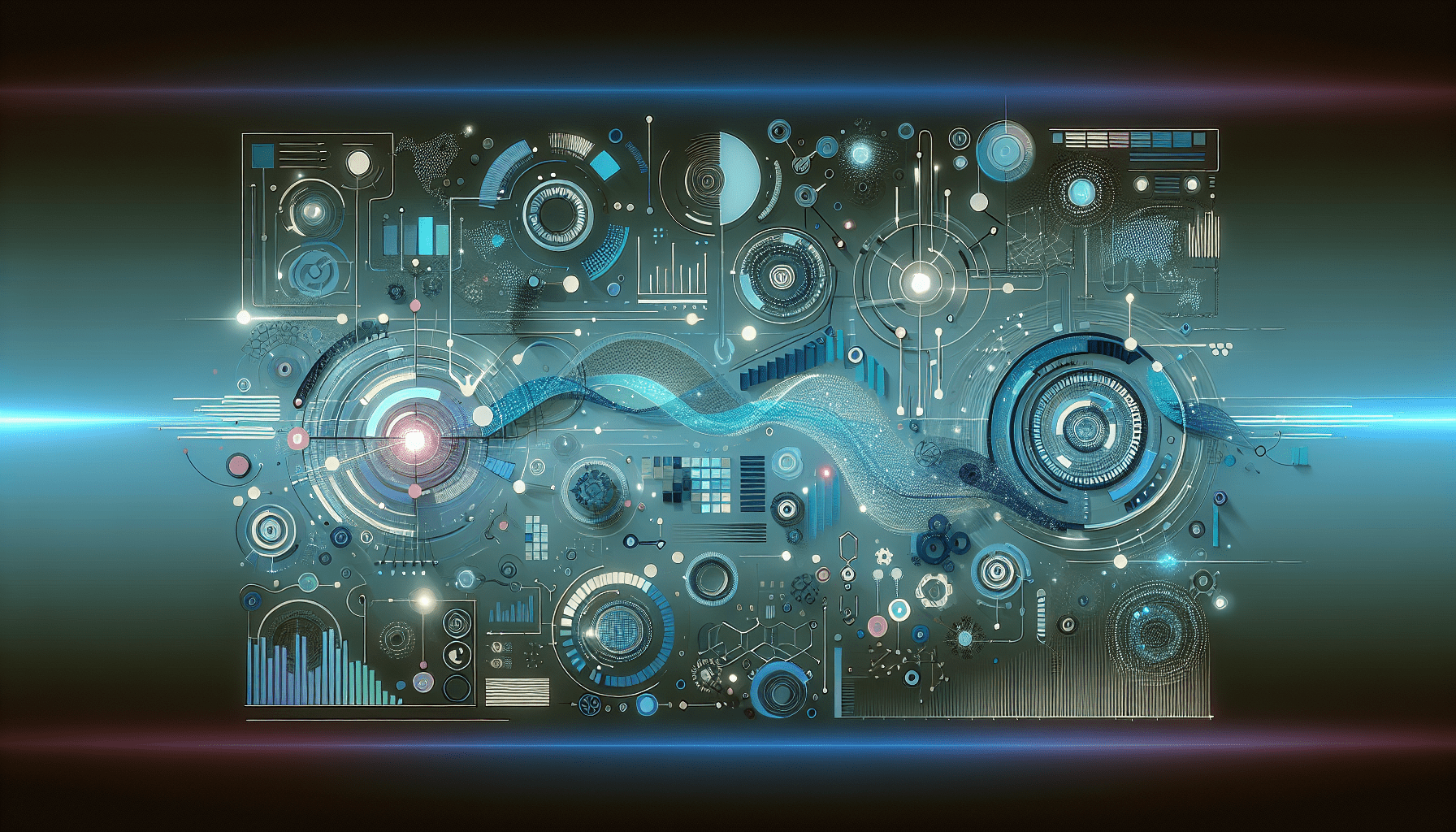 Illustration of business marketers selecting AI SEO tools from a dashboard of feature-rich platforms.