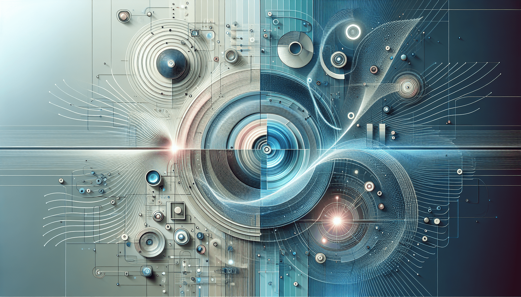 Illustration of AI and SEO optimization panels depicting the evolution of search technology and Eldris's role in shaping it.