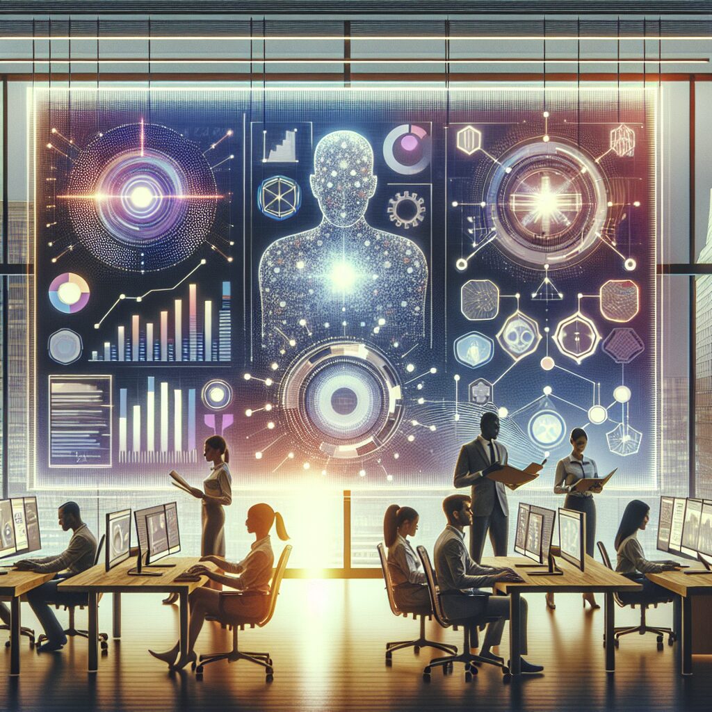 A business team using AI-powered SEO dashboards to increase website performance and drive business growth.