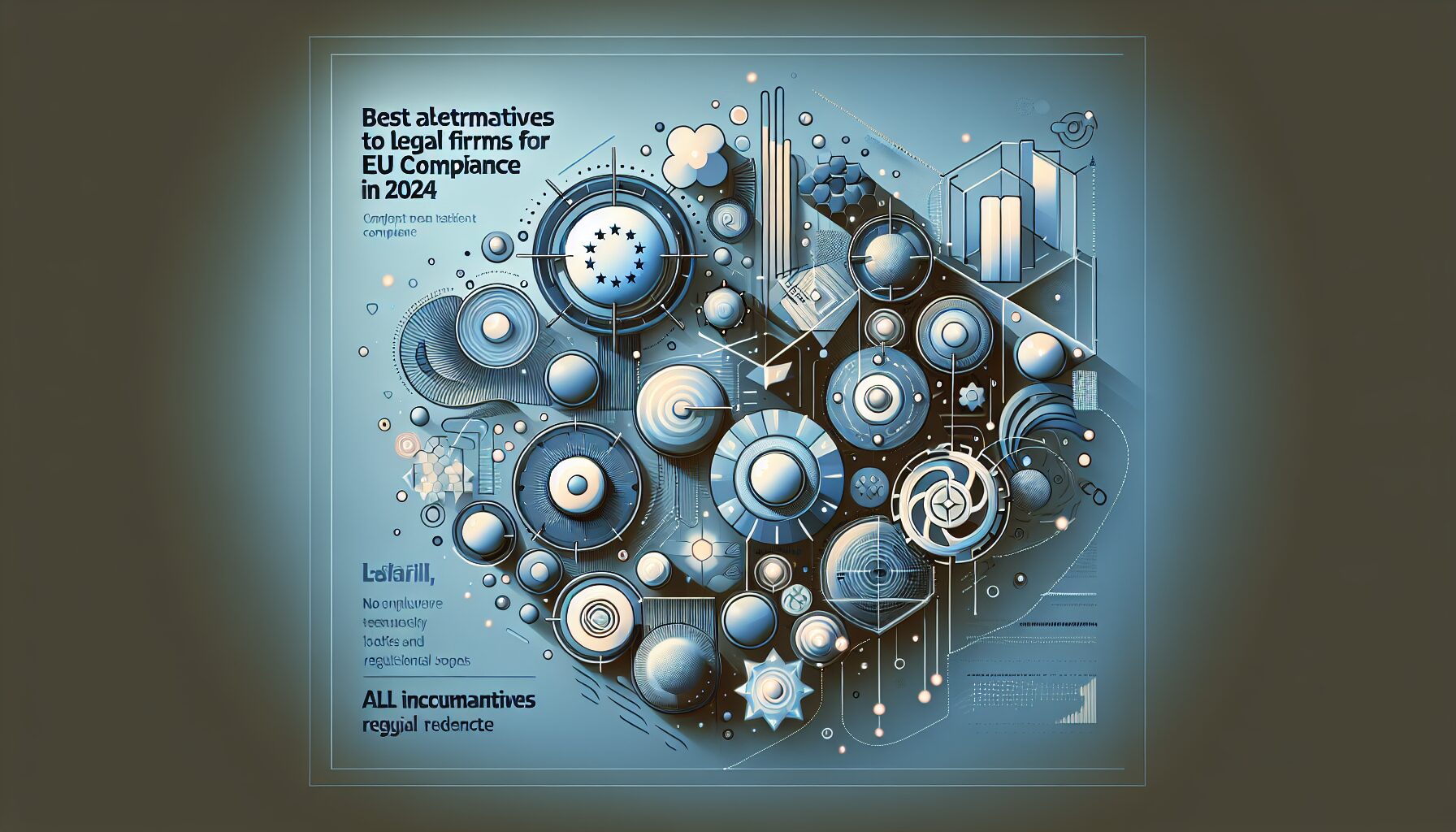 Visual representation of businesses managing EU compliance through alternative service providers like ALSPs and legal tech.