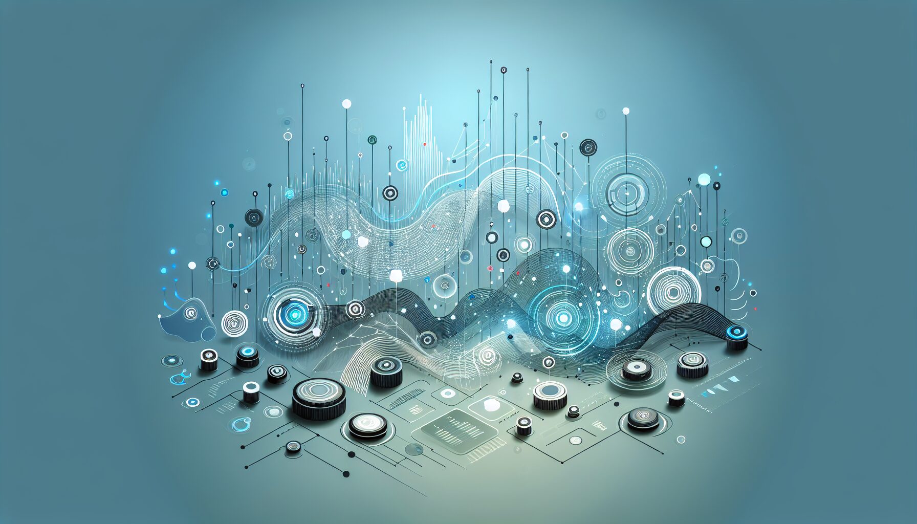Graphic showing automated compliance document processes in e-commerce, with digital files and EU regulations.