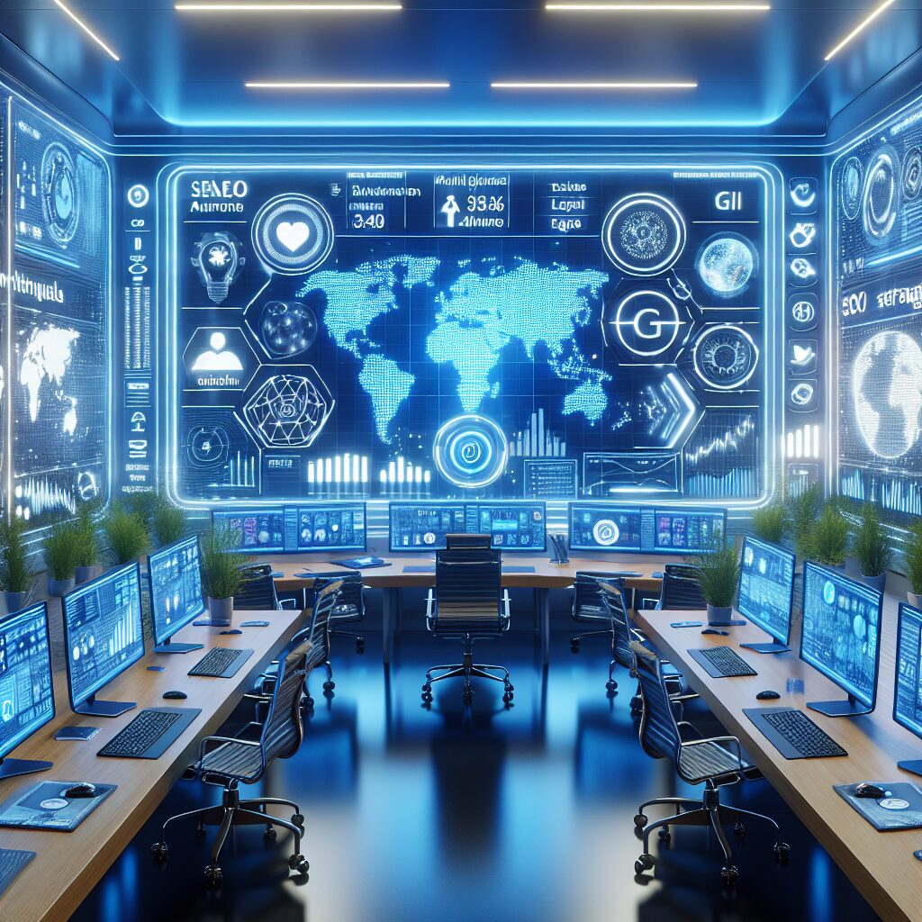 Dashboard showing AI-powered SEO automation with multilingual keyword targeting for global strategy