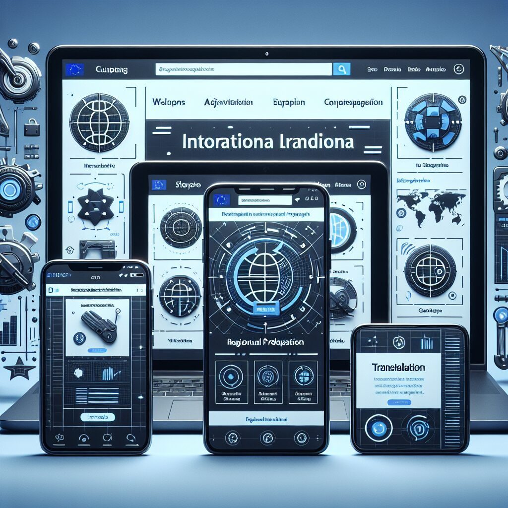AI-powered multilingual website best practices interface showing global site localisation and translation automation across multiple devices