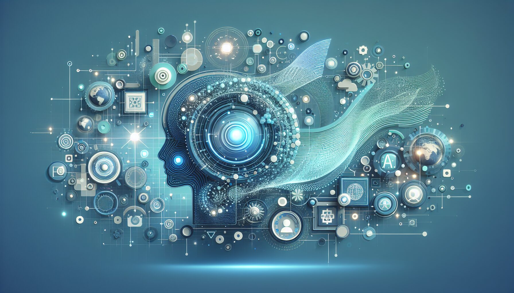 Illustration showing AI connecting different regions on a digital global map, highlighting localization and multilingual market access.