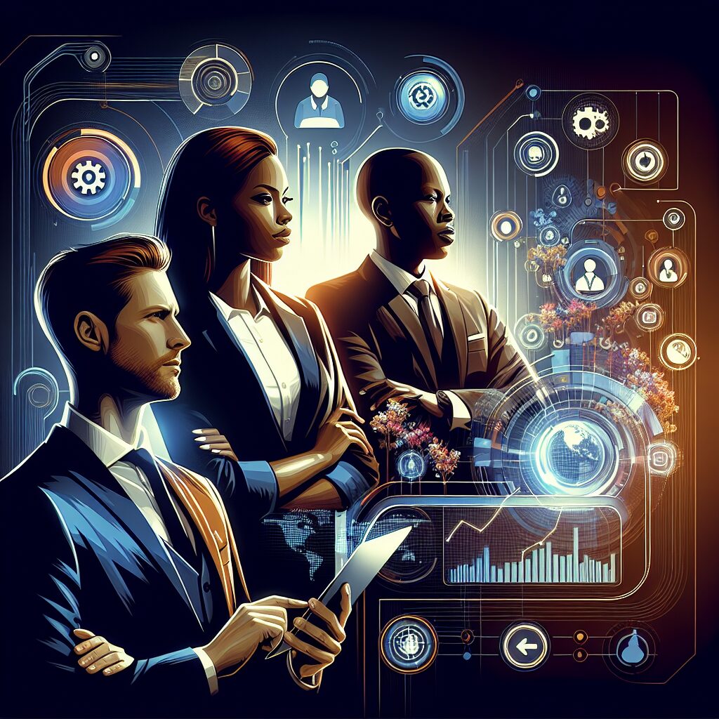 Illustration showing ecommerce seo automation with team analyzing performance data and automated workflows across a global platform.