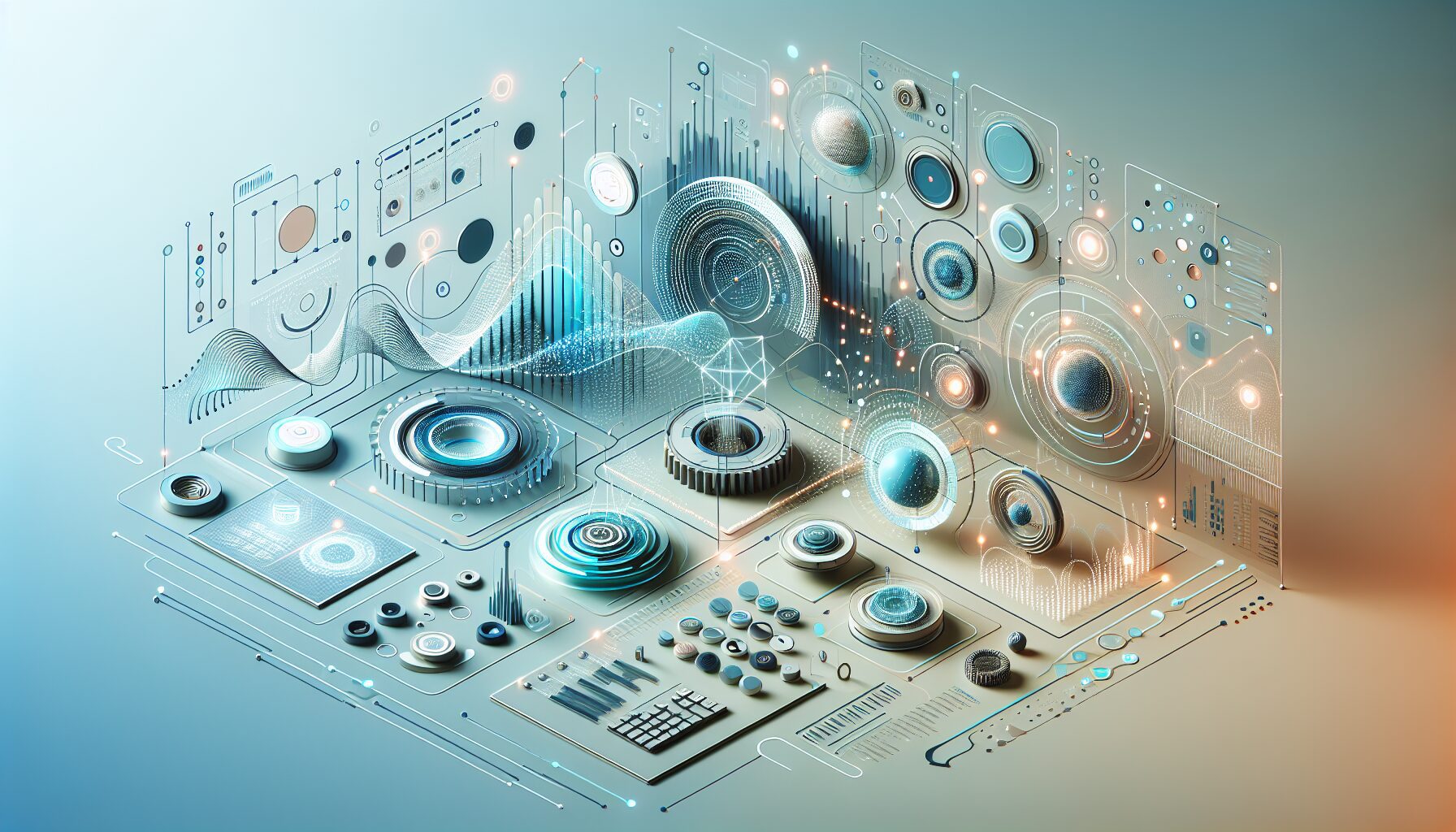 Concept art of a multilingual ecommerce site being localised for international audiences with different currencies and cultural design cues.