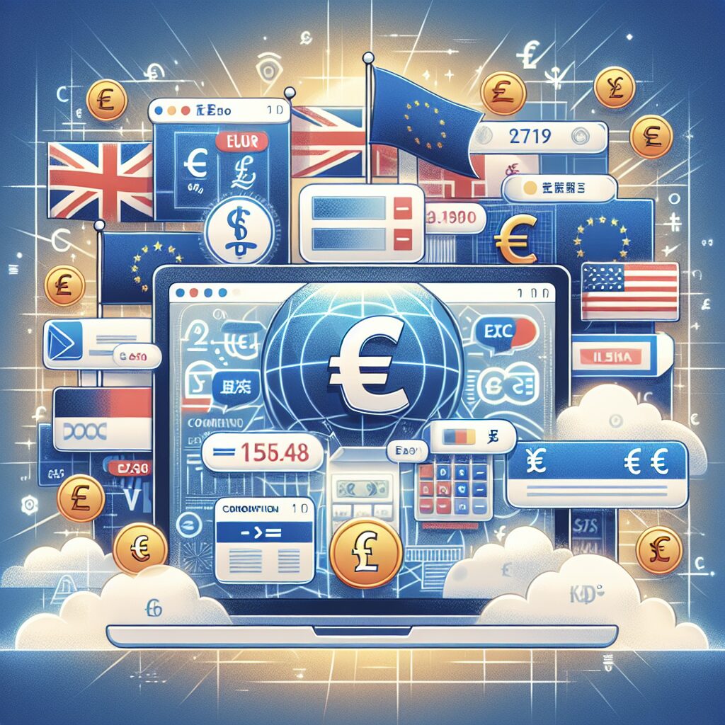 Illustration showing website localization pricing for multilingual online stores, including international currencies and user interfaces.